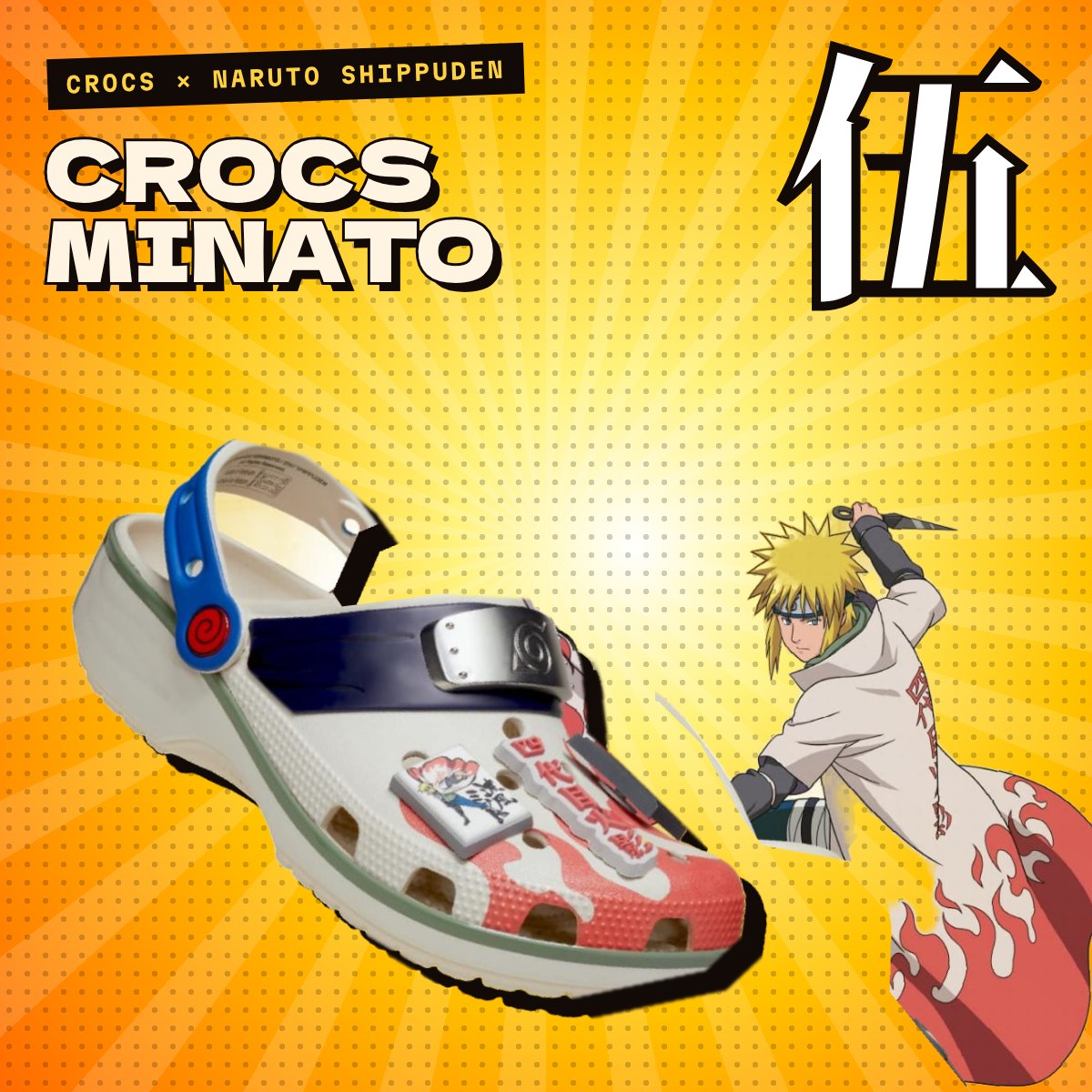 Crocs Naruto Shippuden modèle Minato, visuel univers Minato